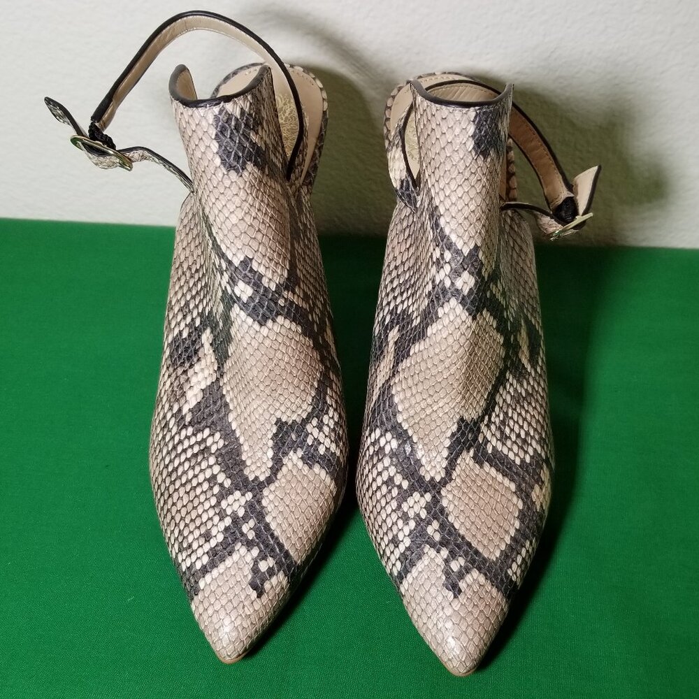 Vince Camuto 4” Snakeskin Ankle Strap Heel Size 6 Business Party Club Retro NWOB